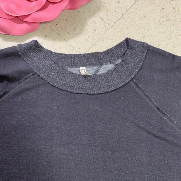 FREE PEOPLE FP MOVEMENT Sz M Gray Relaxed Side Zip Knit Tunic Top Sweatshirt - Picture 2 of 14